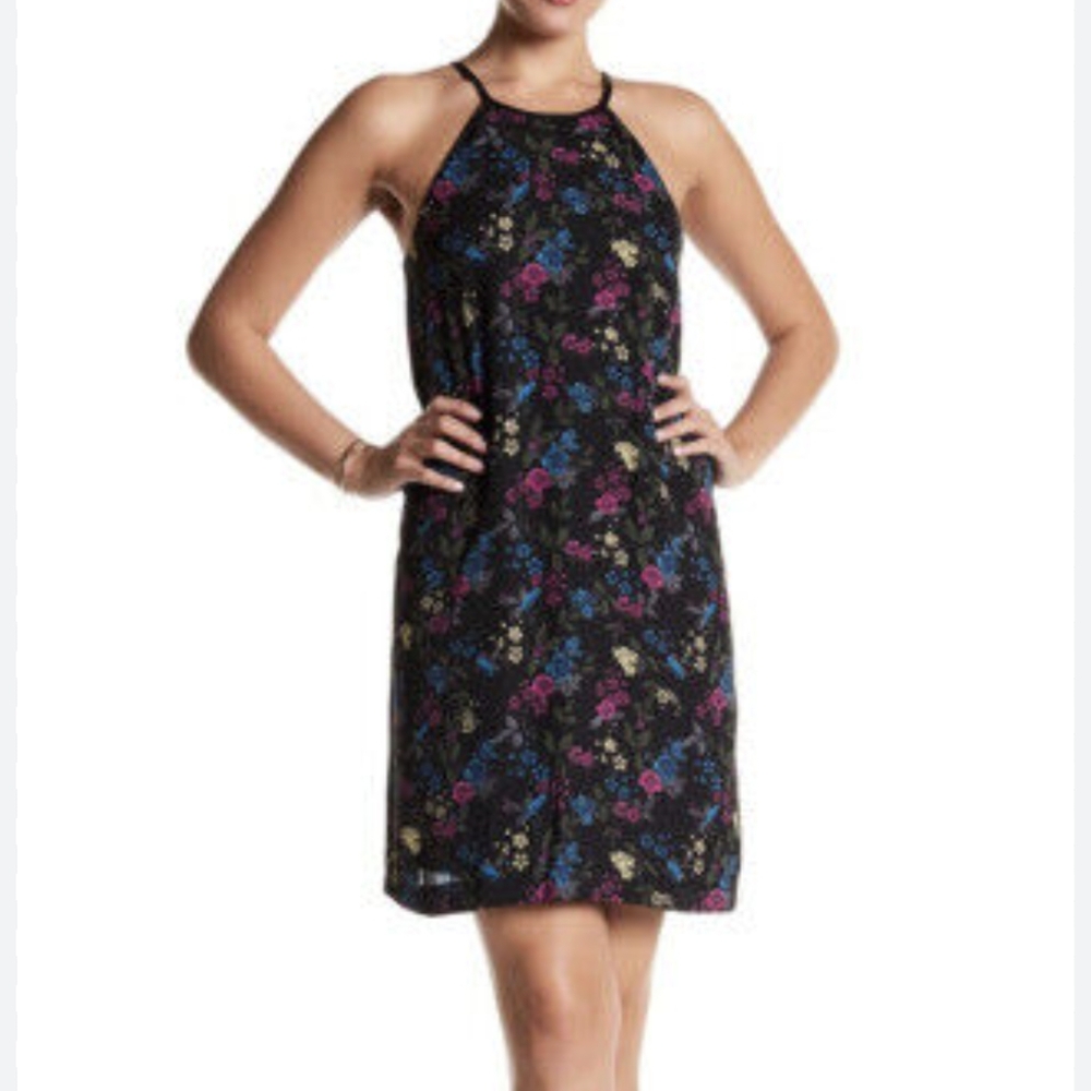 Kensie Pink and Black A-Line Knee-Length Skirt